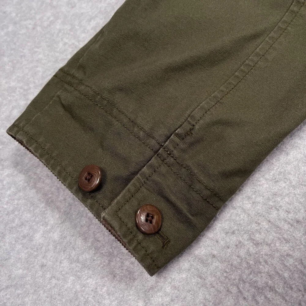 LL Bean Adirondack Barn Coat Womens 3X Chore Jacket Green Flannel Plaid Lined - Picture 13 of 13